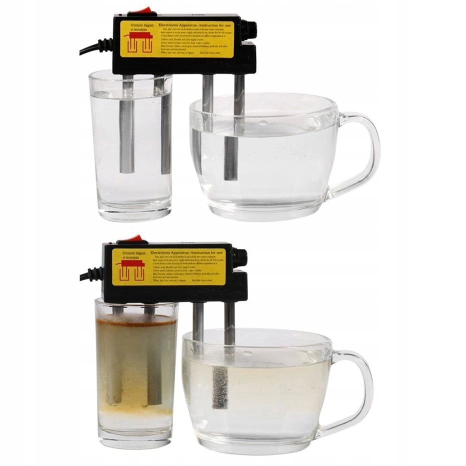 Elettrolizzatore Tester Colore con 4 Elettrodi (2 Acciaio, 2 Alluminio) – Analisi Qualità Acqua | Facile Uso