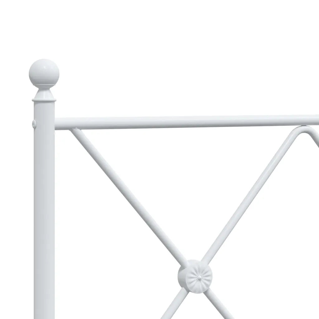 Giroletto con Testiera e Pediera-Struttura Letto Metallo Bianco 183x213 cm 164338
