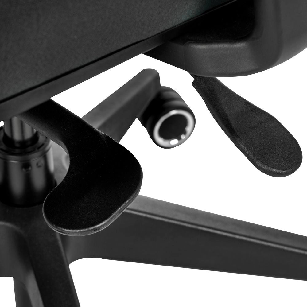 Sedia da ufficio ergonomica con schienale regolabile, seduta scorrevole, braccioli regolabili e supporto lombare nero