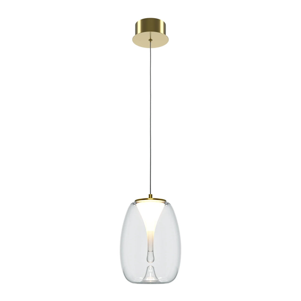 Maytoni Lampadario moderno Splash 1 luce LED integrato oro alluminio vetro