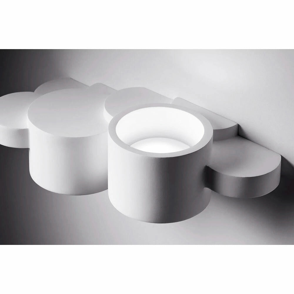 Trade Shop - Applique In Gesso Parete Bianco Moderna Luce Up&down G9 Cilindri Sfalsati Gs-e77 -