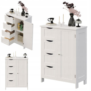 ARMADIO SCAFFALE COMÒ BAGNO INGRESSO 3 CASSETTI BIANCO ALTEZZA 80 CM