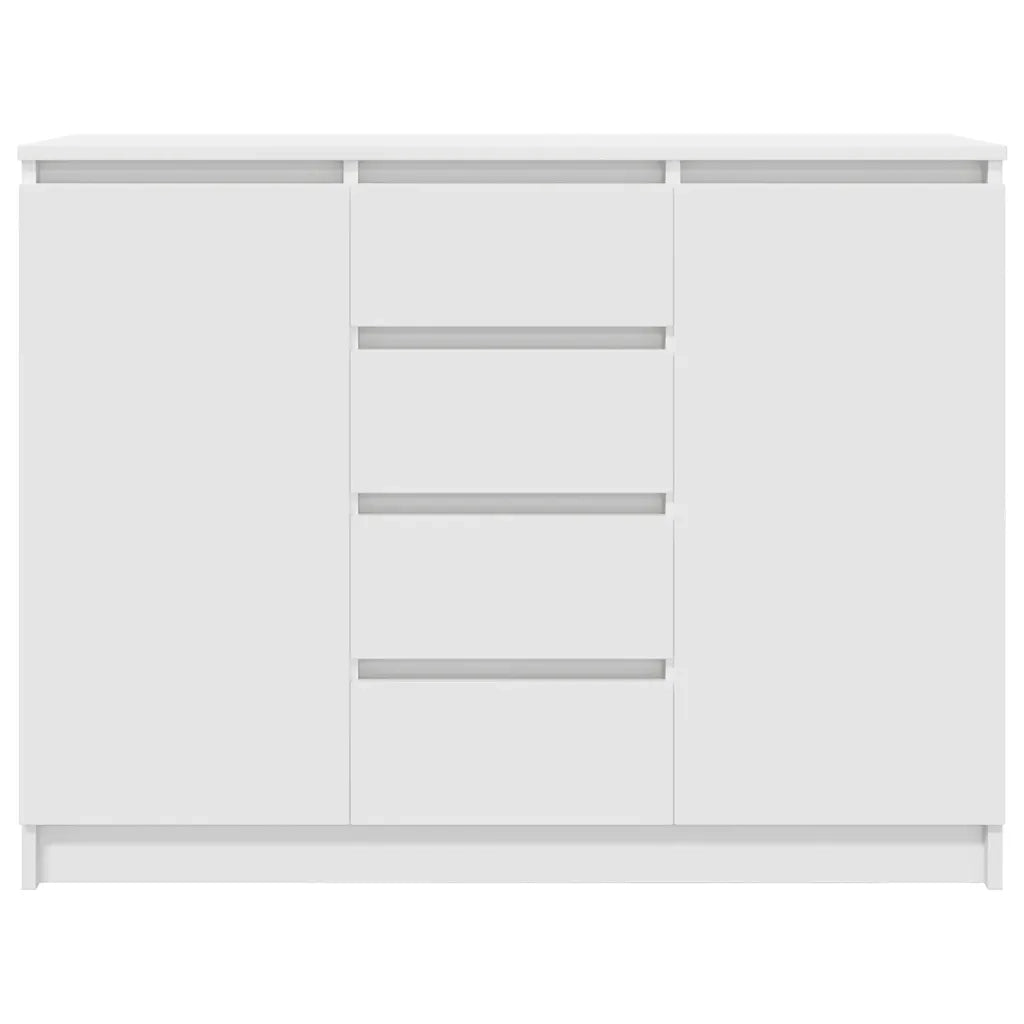 Credenza con Cassetti-Buffet-Armadio da cucina Bianco 100,5x35x76cm in Legno Multistrato