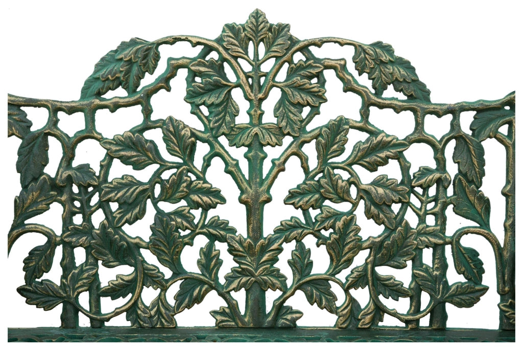 Biscottini Panchina Liberty in ghisa finitura verde anticata L110xPR56xH86 cm Robusta