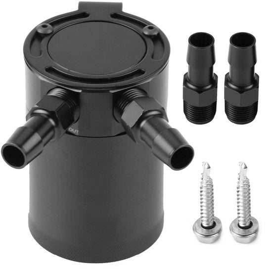 Contenitore di Raffreddamento Olio Compacto - Filtraggio 50 Micron - 100% Billet 6061 Alluminio - Resistente all'Olio - Resistente alla Corrosione - Contenitore di Raffreddamento Olio