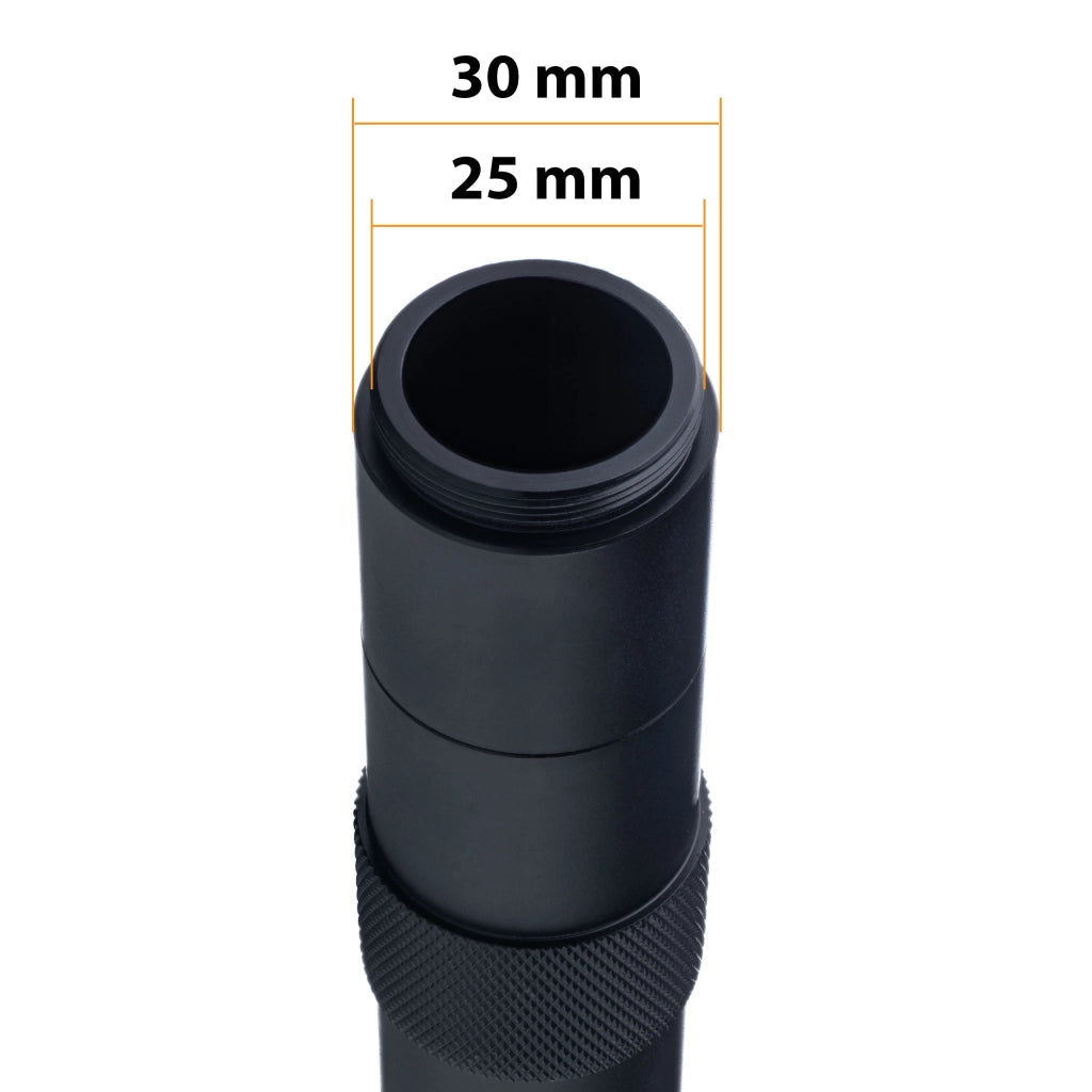 Obiettivo Microscopico C-Mount OptiZoom 1X-150X – Zoom 1:15, Distanza 50-1000mm, Adattatore 30-50mm, Peso 195g