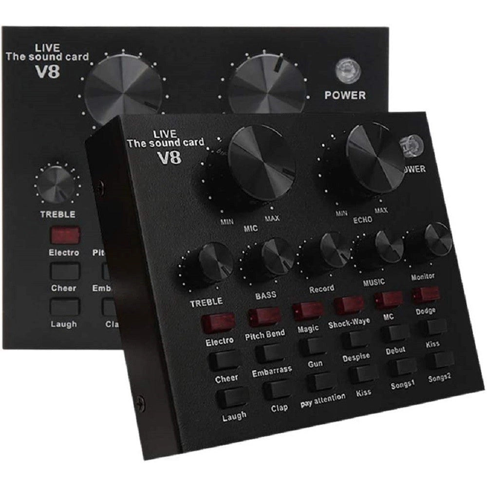Trade Shop - Scheda Audio V8 Cambia Voce Conversione Effetti Sonori Mixer Registrazione Usb -