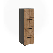 Vicco Mobiletto midi Antracite/Artisan 30 x 95 cm con 4 cassetti