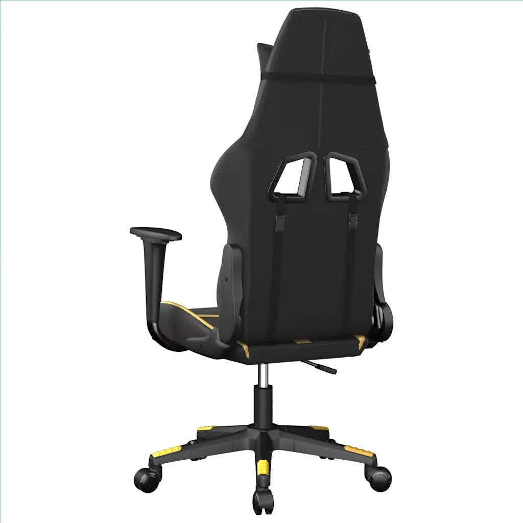 Sedia da Gaming | Sedia da e-sports Massaggiante Nero e Oro in Similpelle