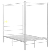Letto a Baldacchino Bianco in Metallo 140x200 cm 325061