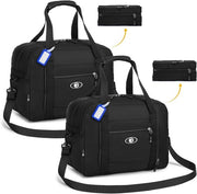 Set di Bagagli da Viaggio da 2 Pezzi per Wizzair e Volotea - Valigetta a Piegamento per Week-End, Sport e Borsa a Cabina Idrorepellente (Nero) 40x30x20, 25L