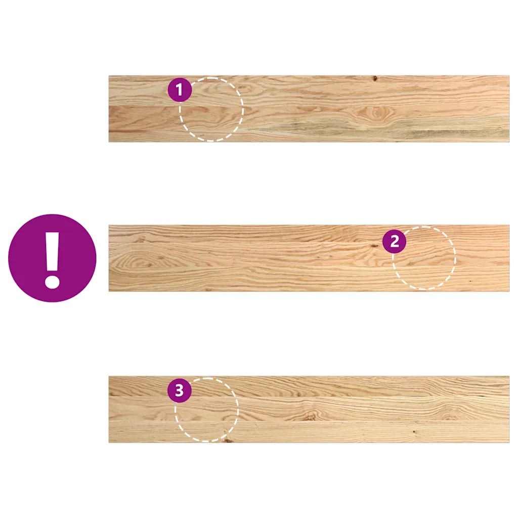 Davanzali 2 pz Non Trattati 90x15x2 cm Legno Massello di Rovere 4009087