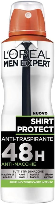 SET 2 L'OREAL PARIS MEN EXPERT DEODORANTE SPRAY DA 150ML SHIRT PROTECT