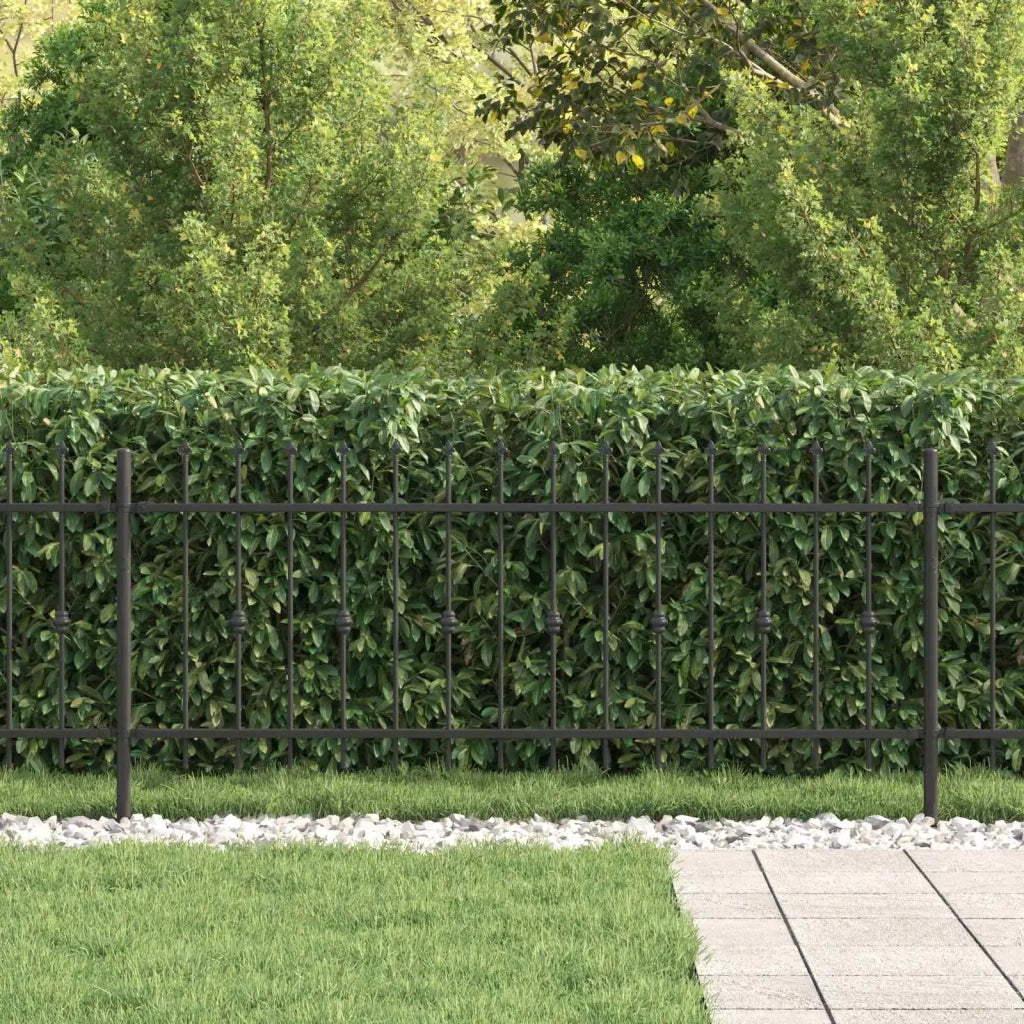 Recinzione da Giardino | Recinzione a punte Asten Nero 200 x 130 cm