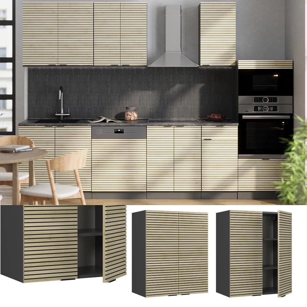 Pensile da cucina Fame-Line Pannello in quercia/Antracite 60 cm Vicco