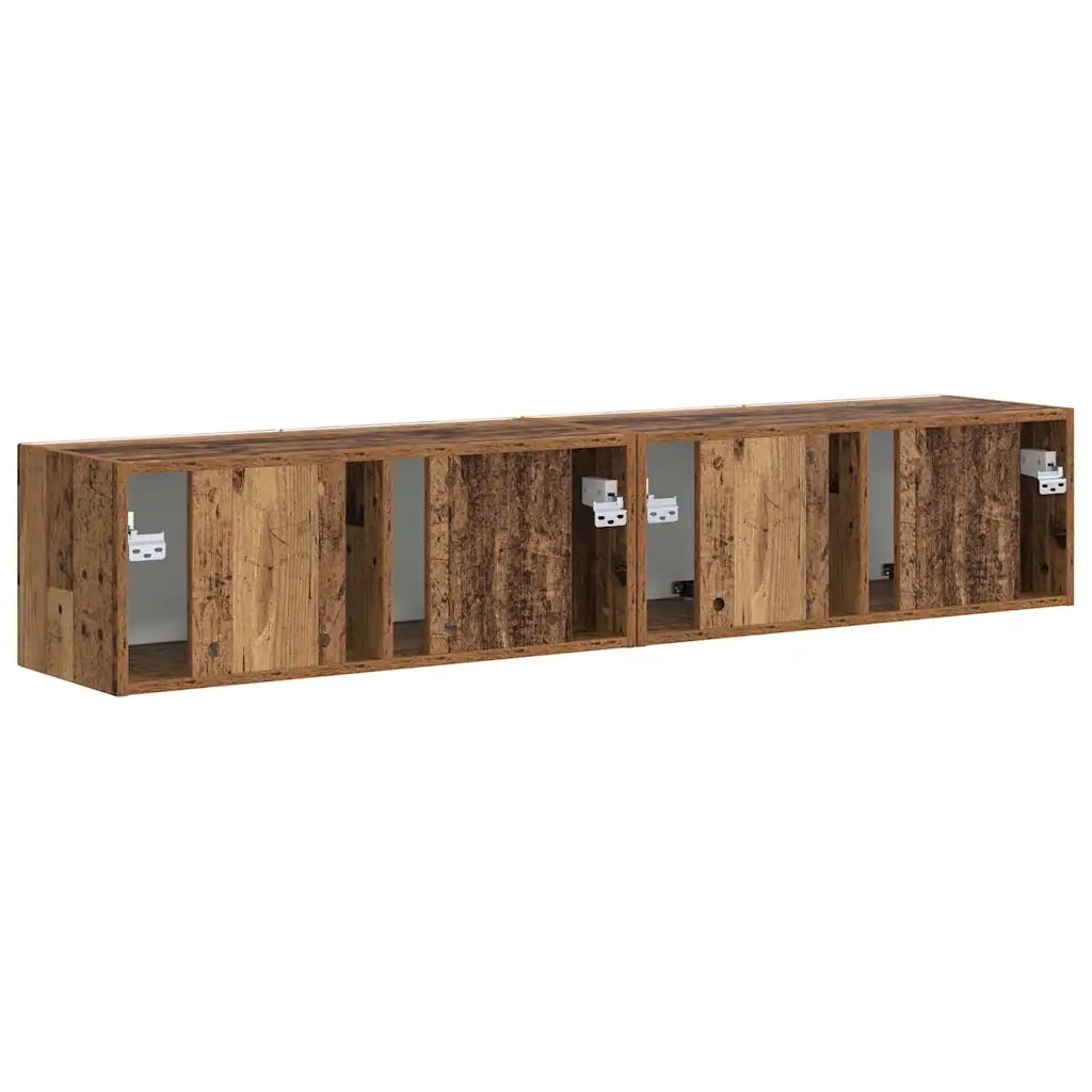 Mobile TV da parete 2 pz | Armadietto TV | Mobile Porta TV Legno vecchio 78,5 x 31 x 29,5 cm