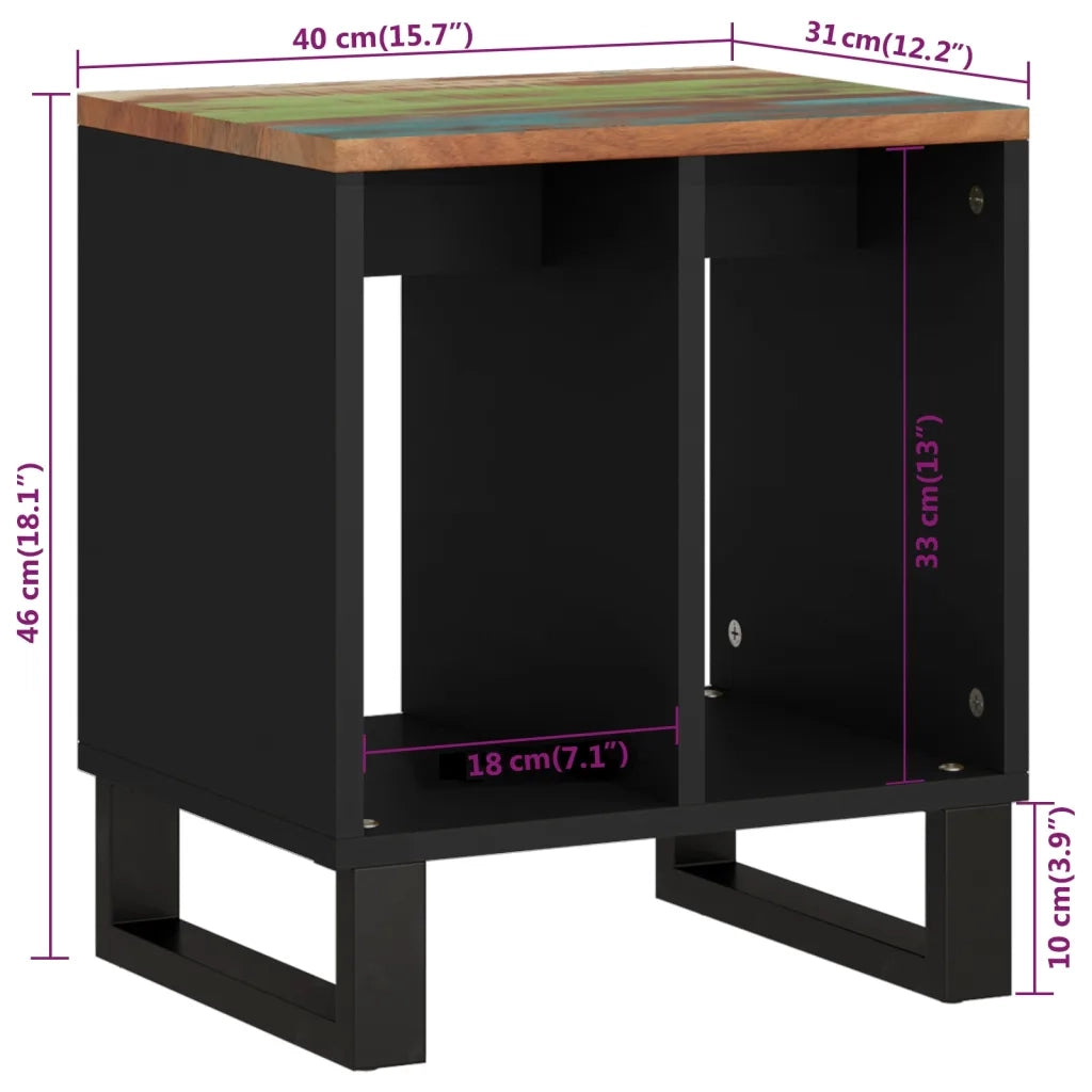 Tavolino 40x31x46 cm Legno Massello Recupero e Multistrato 350646