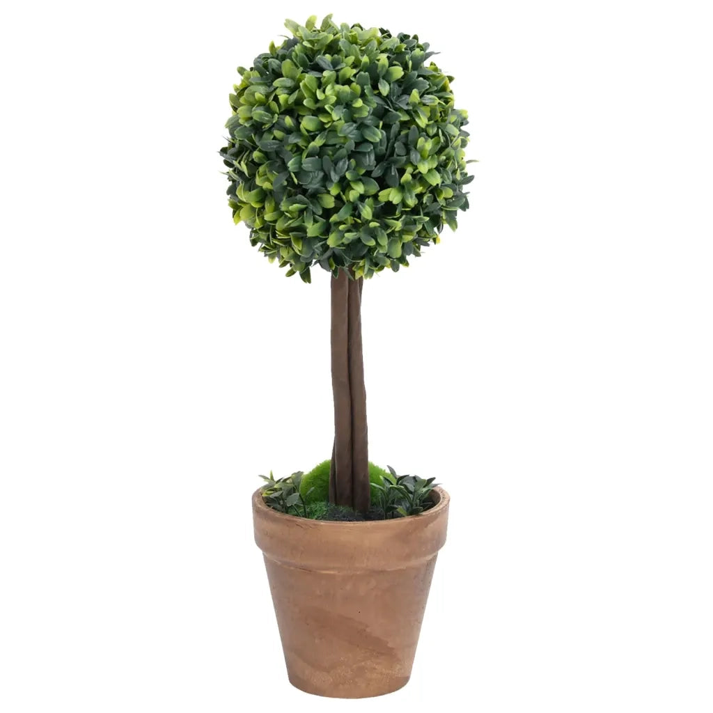 Piante di Bosso Artificiale 2 pz a Sfera con Vaso Verde 33 cm CFW3417183