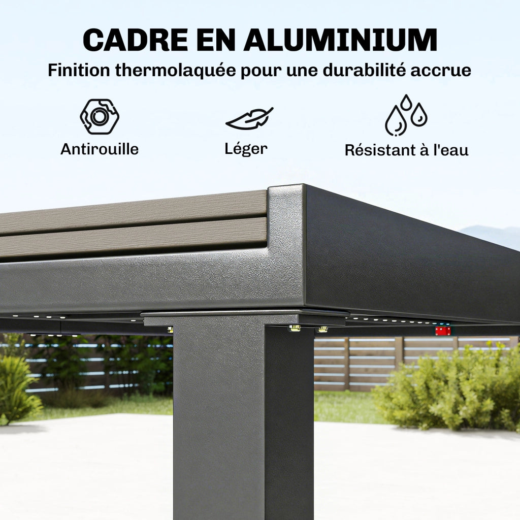 Tavolo da giardino allungabile per 8 persone ¨C zephmum ¨C grigio, alluminio, 150-225 cm