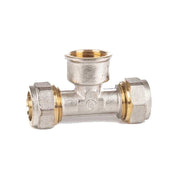 Raccordo a "t" a stringere filettato femmina per multistrato : Diametro - 20X1/2X20, Spessore - 2MM