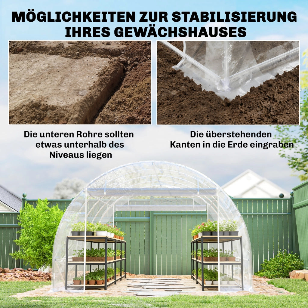 Serra da giardino in acciaio zincato con copertura in PE UV resistente ¨C zephmum ¨C trasparente