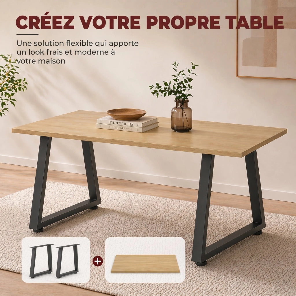 Gambe da tavolo in acciaio ¨C zephmum ¨C nero 60x43 cm