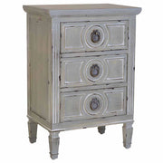 Comodino in legno con tre cassetti grigio 46x32,5x67h cm