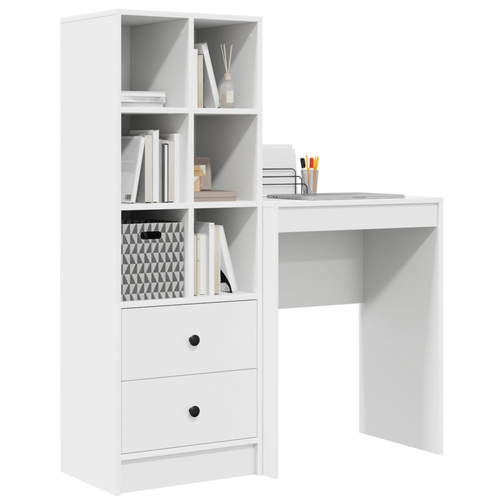 Scrivania con Storage Bianca in Legno Ingegnerizzato