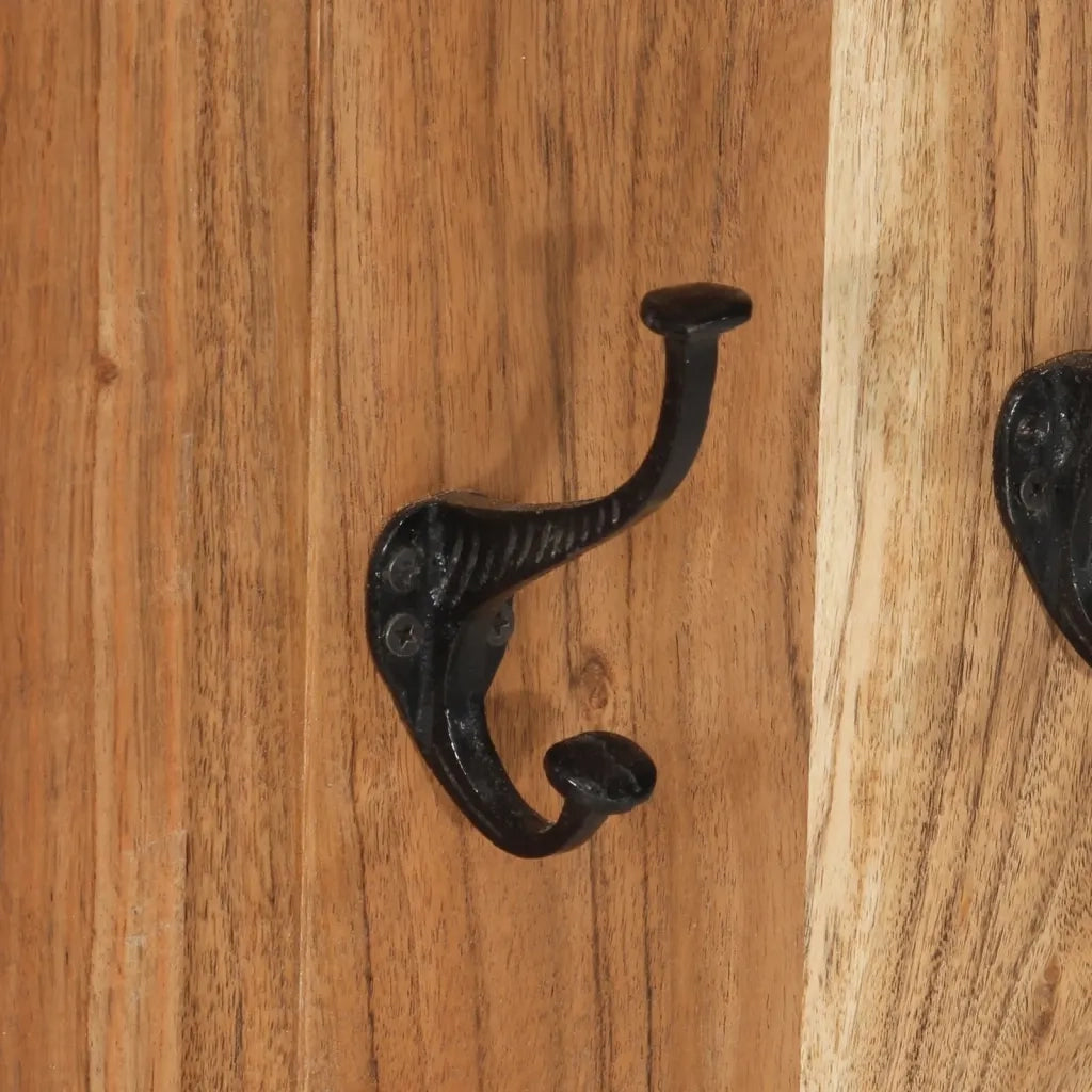 Appendiabiti 2 pz in Legno Massello di Acacia 38x100 cm 337854
