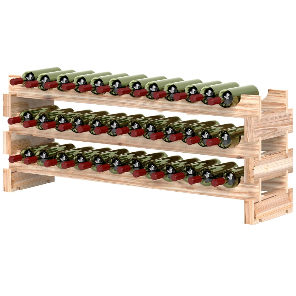 Scaffale per vini ¨C zephmum ¨C legno naturale 114x28x42.5cm