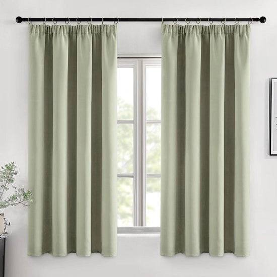 Tende di oscuramento - Isolanti termici - 2 pezzi - Verde salietto - 145 x 140 cm