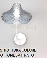 APPLIQUE OTTONE SATINATO VETRO PICCOLO ZAFFIRO 1191OS-AT-ZA