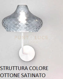 APPLIQUE OTTONE SATINATO VETRO PICCOLO ZAFFIRO 1191OS-AT-ZA