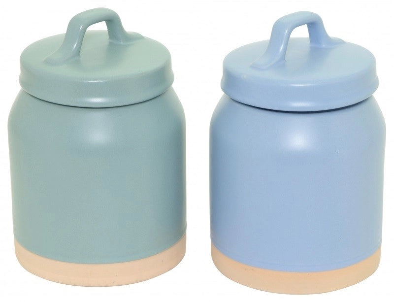 1 Pezzo Barattolo da Cucina in Stoneware Pastello Natural 900 cc 2 Colori
