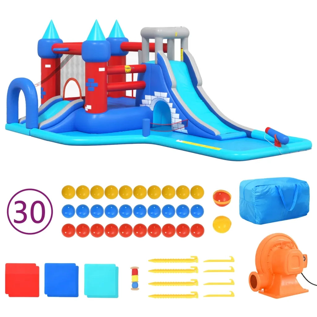 Happy Hop Parco Giochi Gonfiabile Bagnato e Asciutto 590x390x225cm PVC 93450