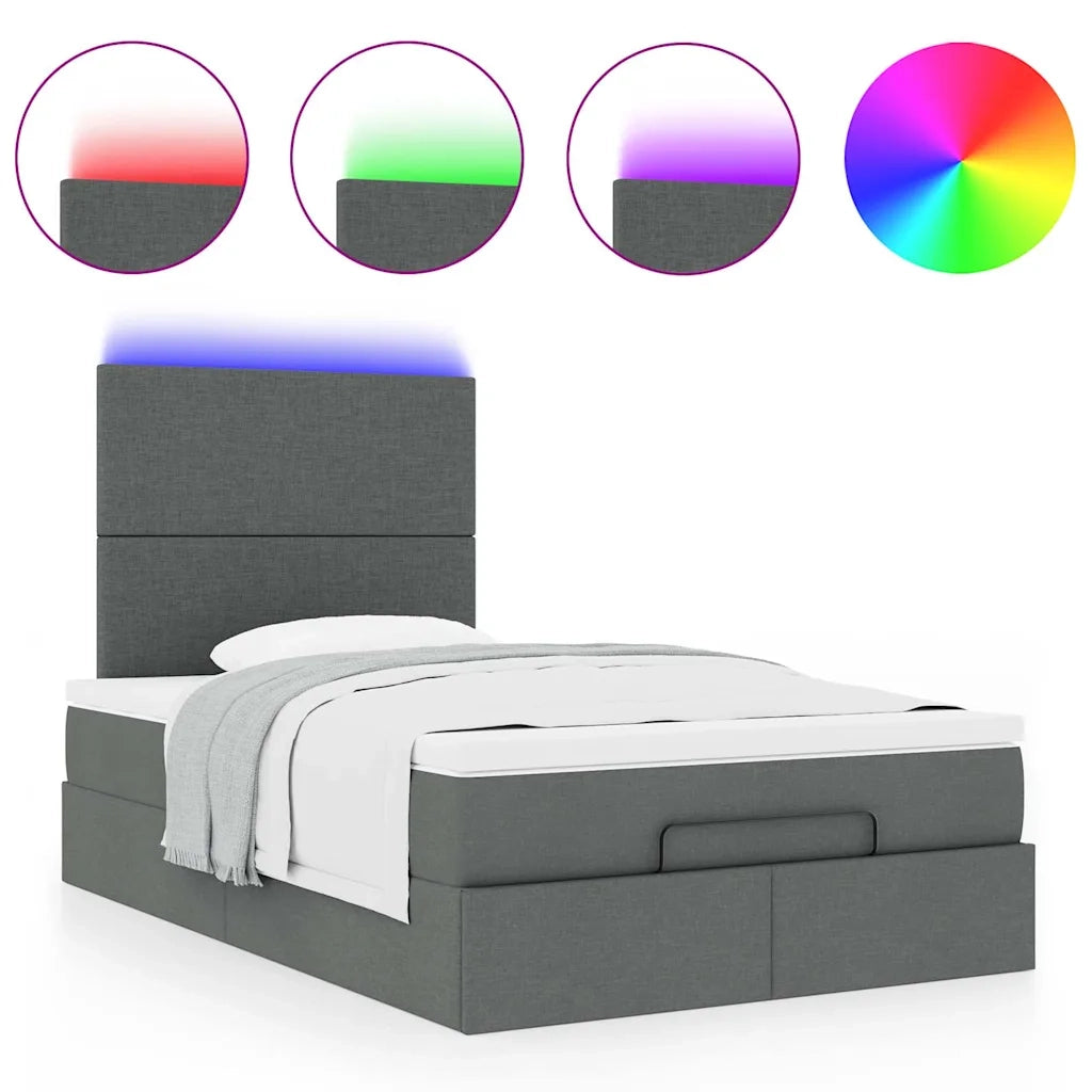 vidaXL Struttura Letto Pouf con Materasso 120x200 cm in Tessuto