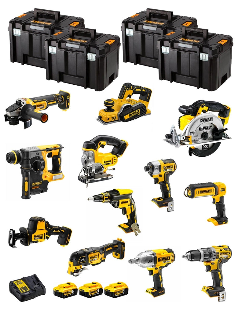 DeWALT Kit DWK1202T (DCD796+DCH273+DCG405+DCF887+DCF899H+DCS331+DCS391+ DCS355+DCP580+DCS369+DCL050+DCF620+3x5,0Ah+DCB115+4xTVI)