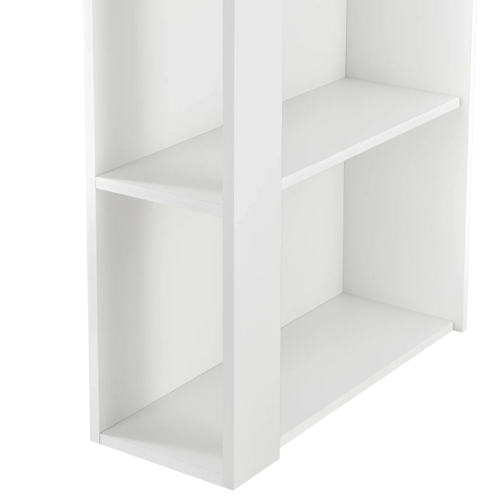 Tavolo da bar di design con superfici di appoggio tavolo da bistrot con 3 ripiani truciolare 110 x 50 x 103 cm effetto cemento bianco 03_0006205