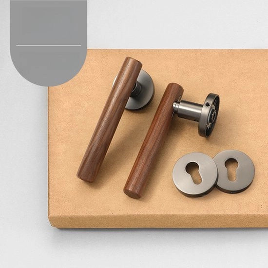 Semplice chiusura porta in legno per camera da letto, chiusura porta per interni, maniglia in legno per stanze interne, stile 3