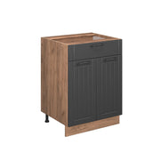 Vicco Mobiletto base per cucina Grigio scuro 60 cm con cassetto, PL Marmo