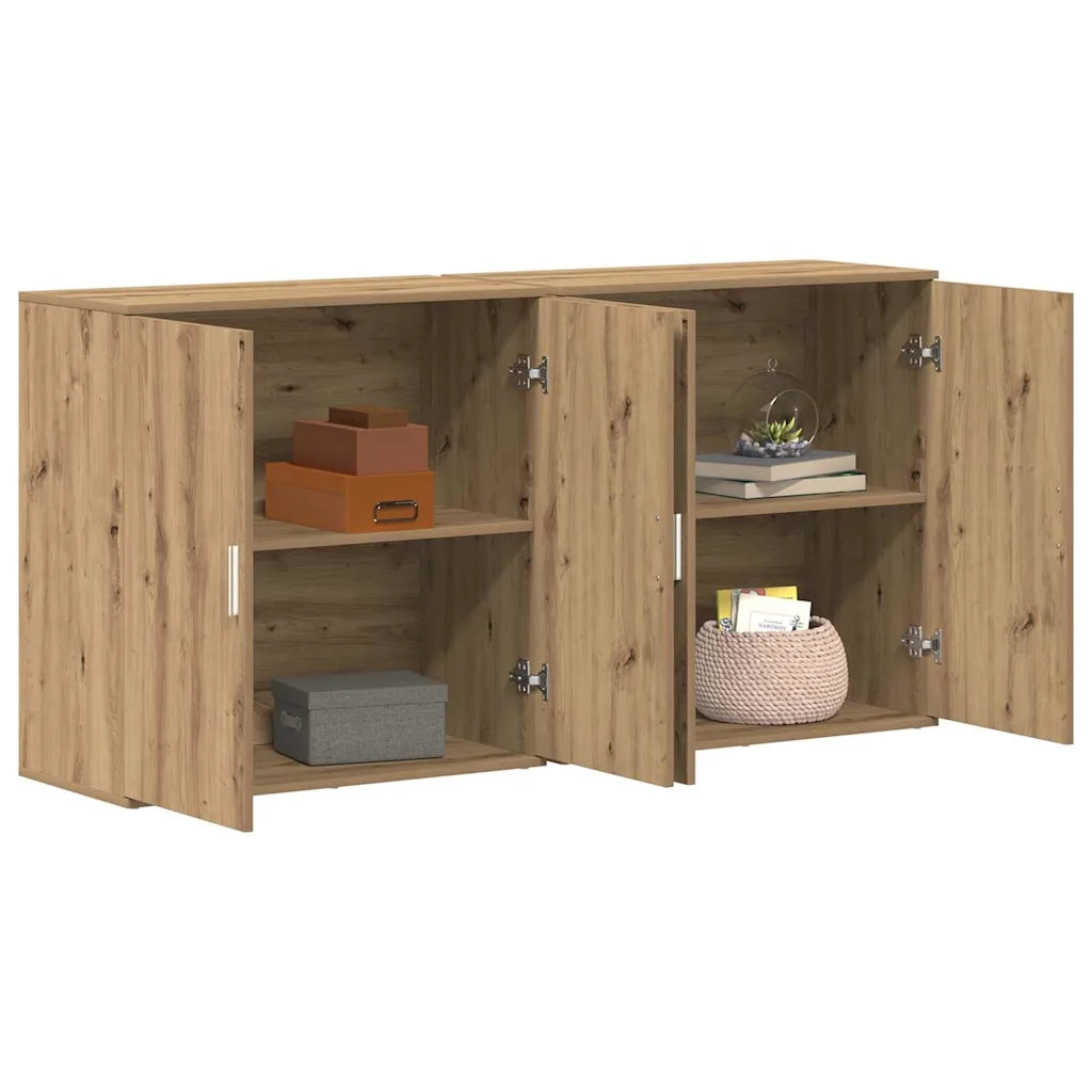 Credenza 2 pz-Set di 2 Buffet-Armadio da cucina Rovere artigianale 79 x 38 x 80 cm