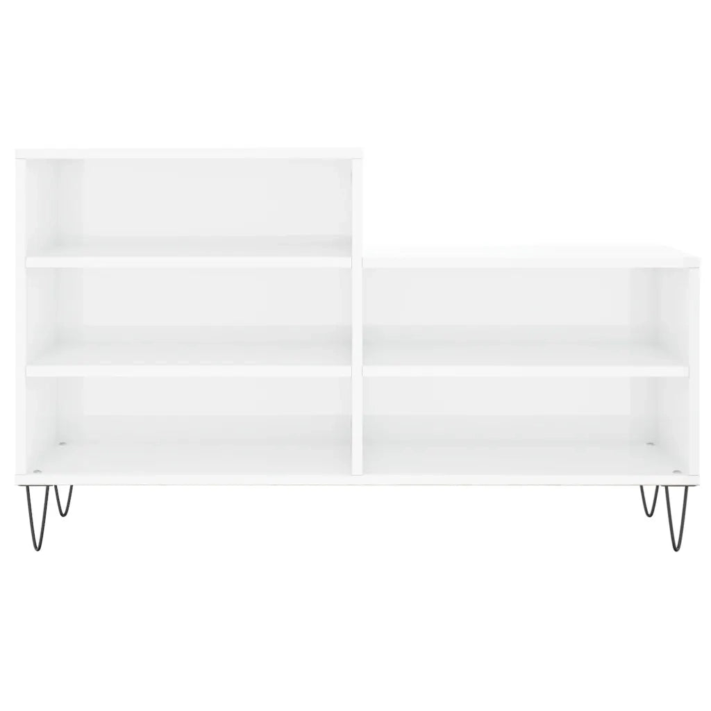 Scarpiera Bianco Lucido 102x36x60 cm in Legno Multistrato 831390