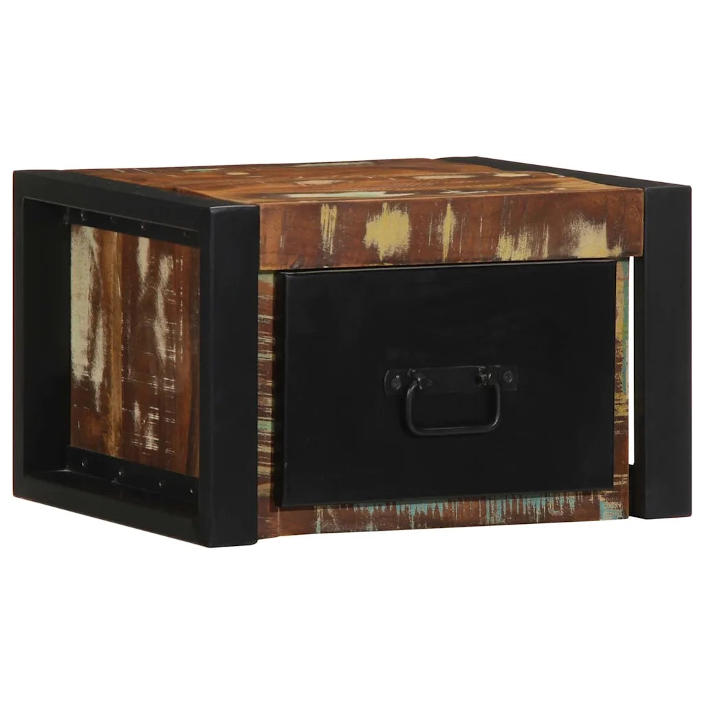 Comodino Multicolore 40x35x25 cm in Legno Massello Recupero 4015946