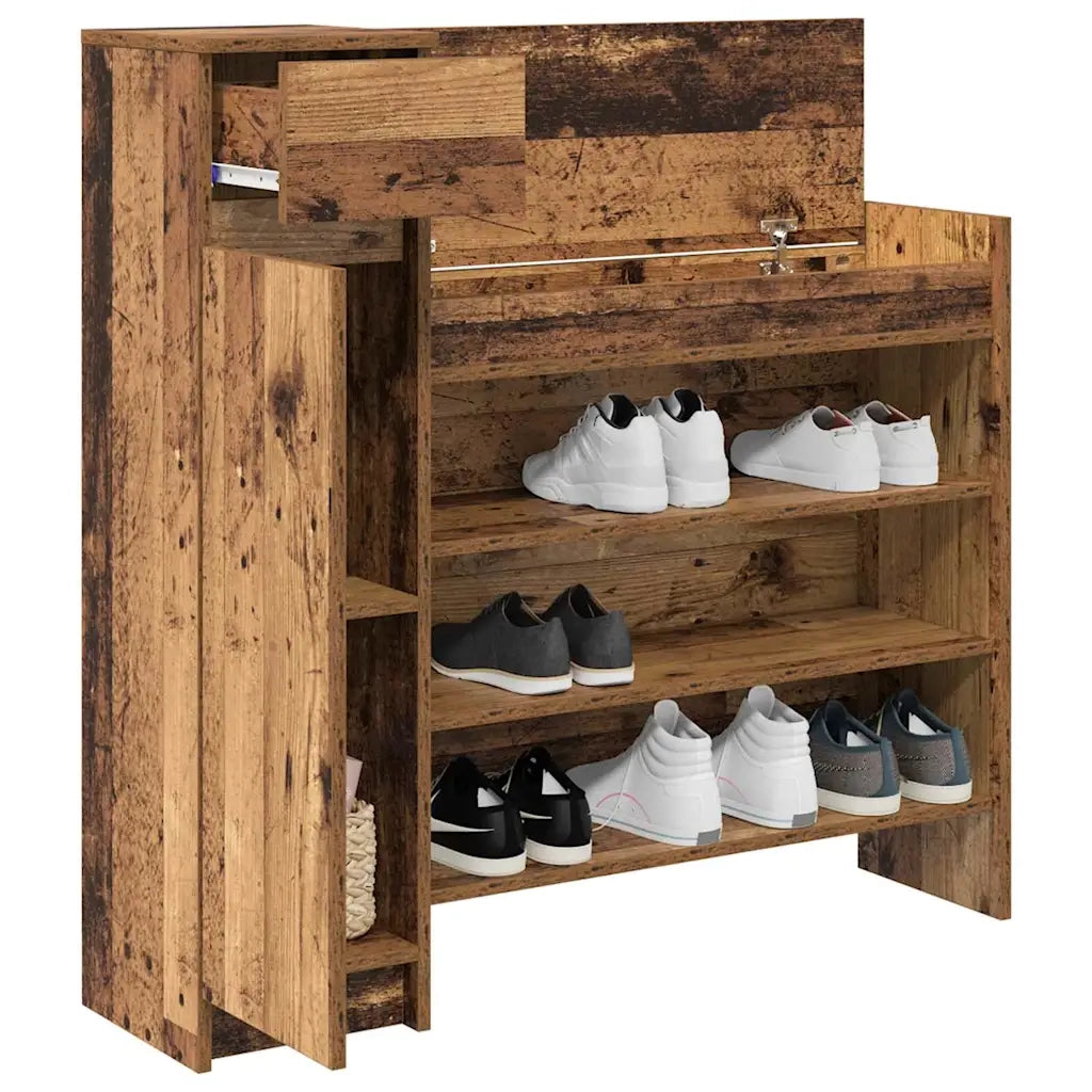 Mobile per scarpe con porta-Scarpiera Legno vecchio 100,5 x 28 x 100 cm