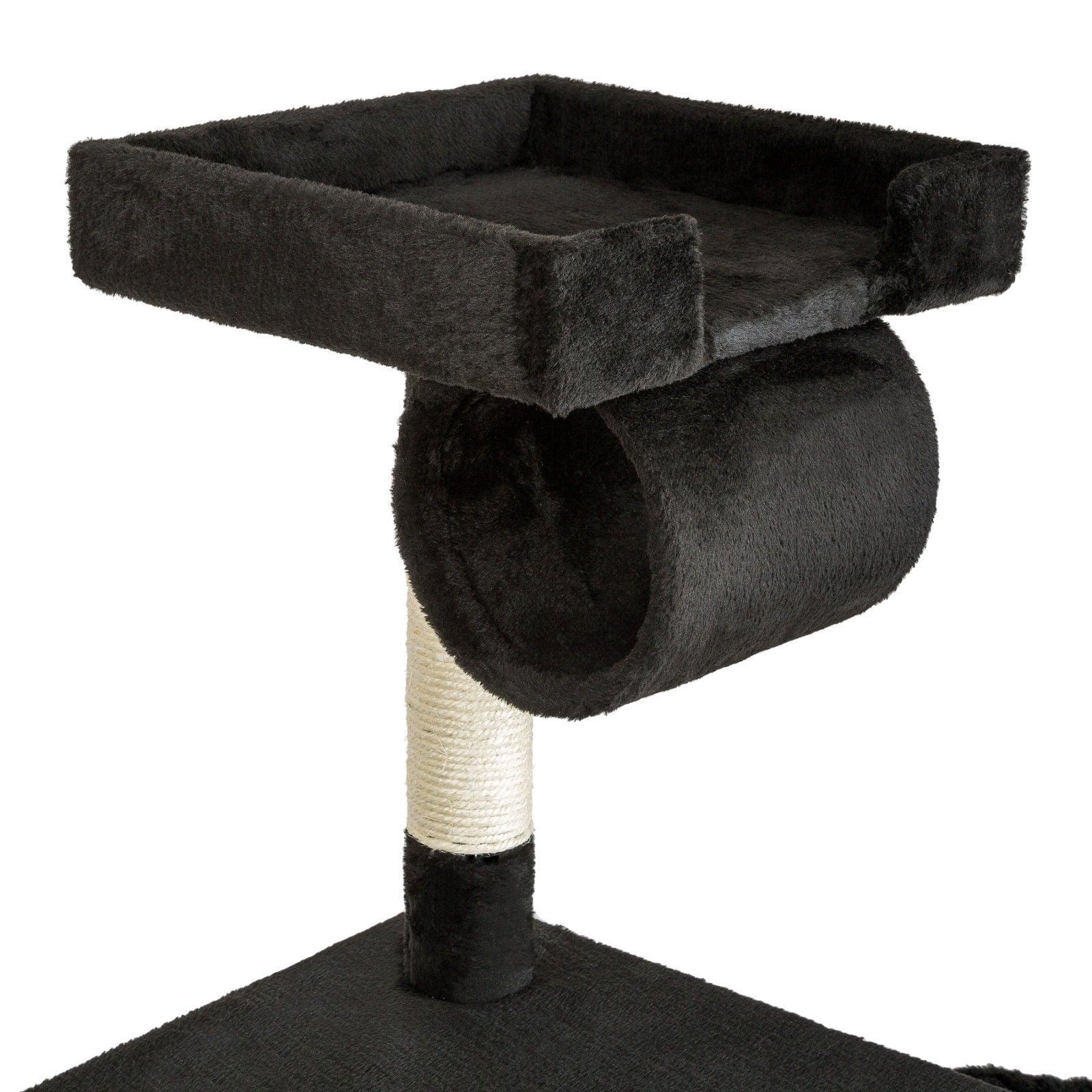 Tiragraffi per gatti nicchia peluche nero 141 cm 08_0000514