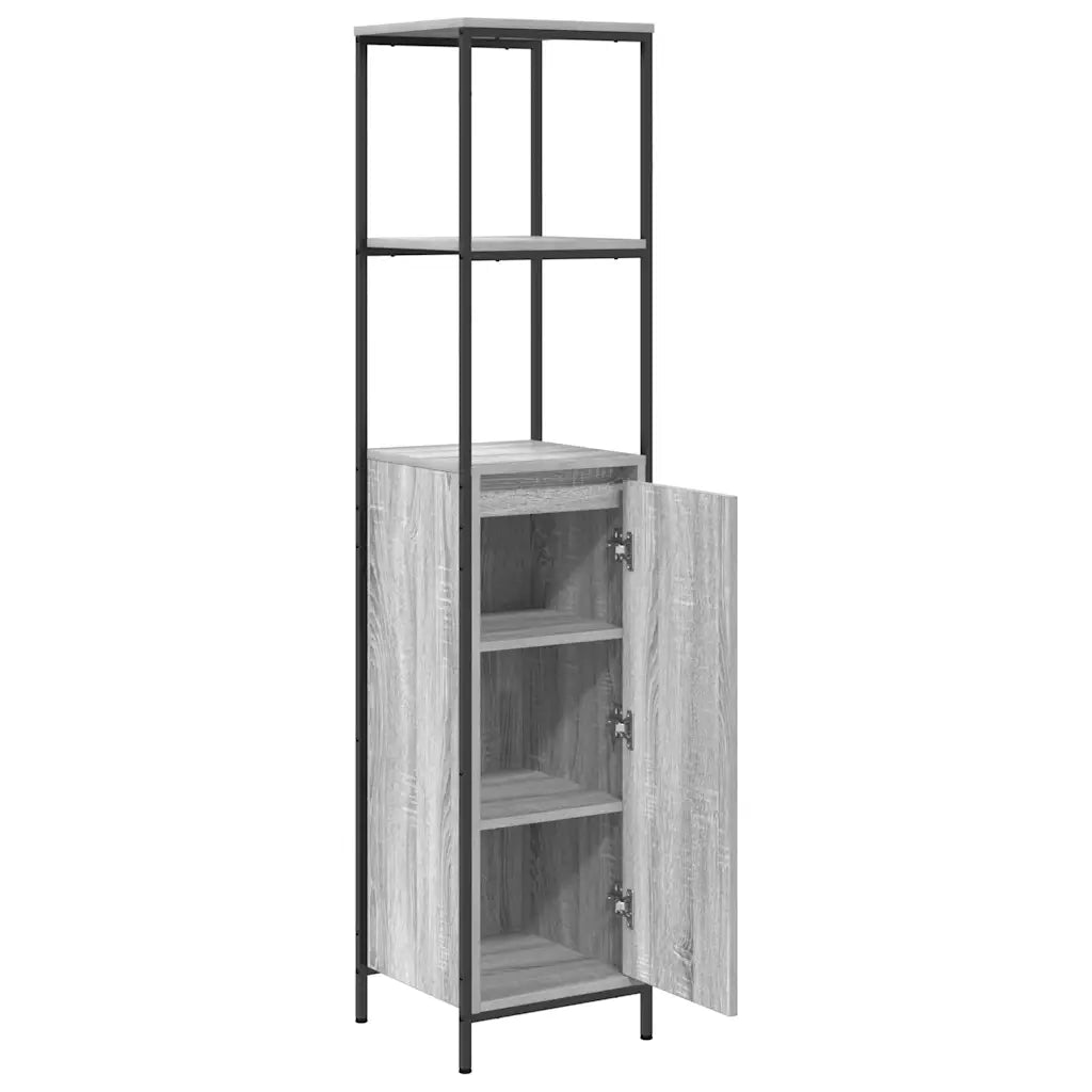 Mobile da Bagno con Ripiani Grigio Sonoma 36x35x165 cm 861910