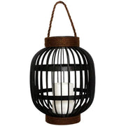 Lanterna solare decorativa - LUMISKY - FIDJY - H30 cm - Manico in corda effetto candela - LED bianco caldo