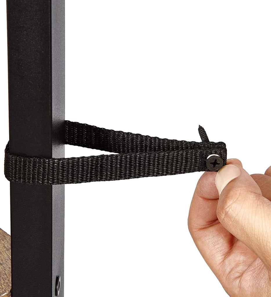 Libreria angolare Valora - Rovere Sonoma a 4 ripiani con struttura nera