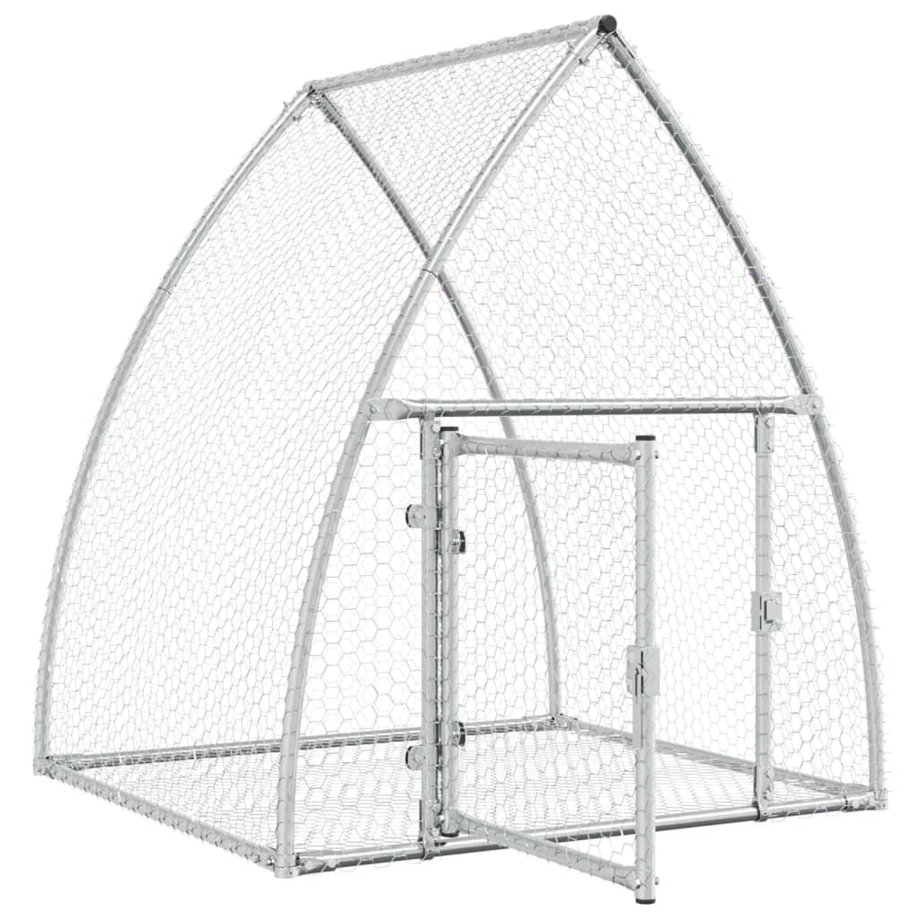 Gabbia per conigli in argento 100 x 105 x 120 cm in acciaio zincato Argento 02_0041695