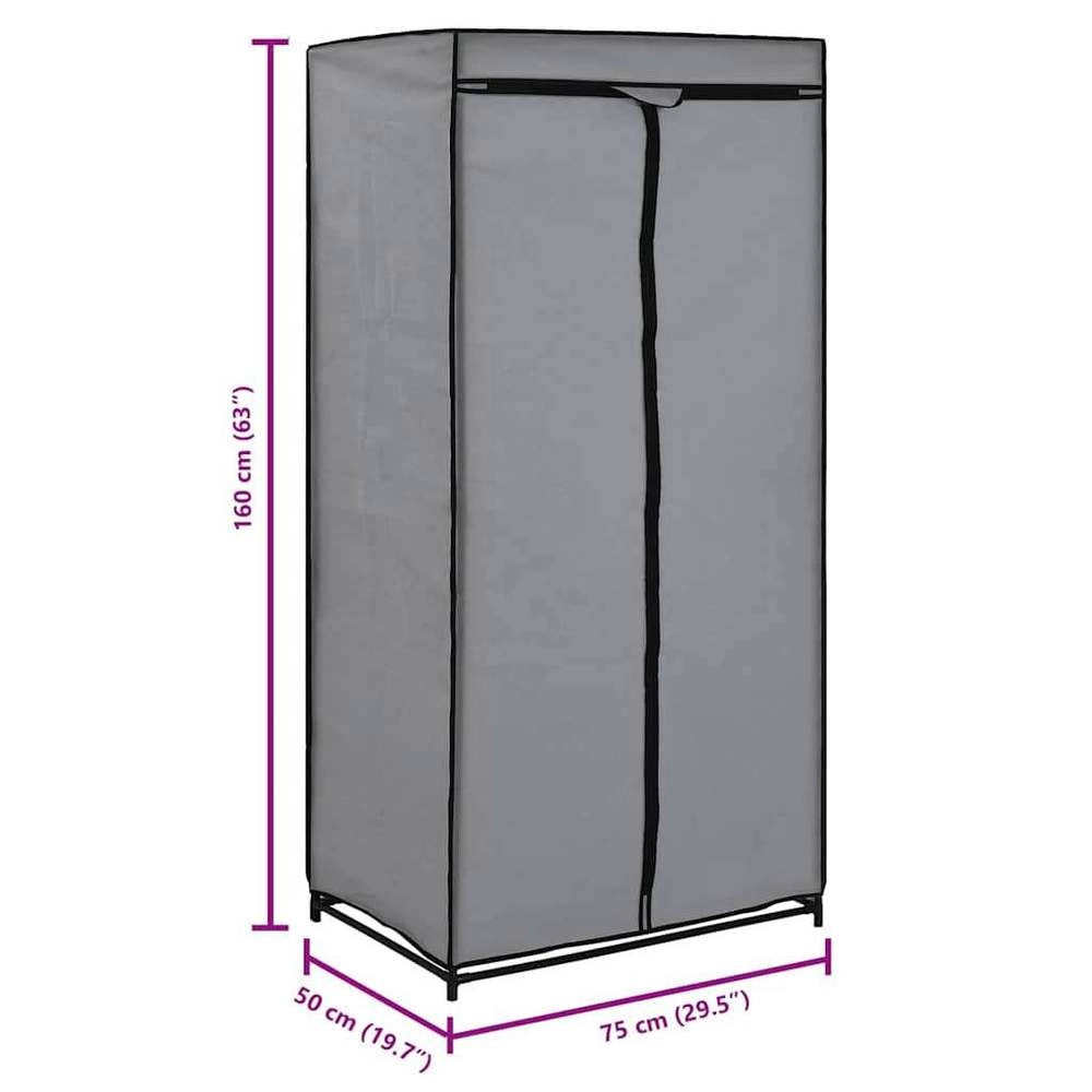 Wardrobe Grey 75x50x160 Cm